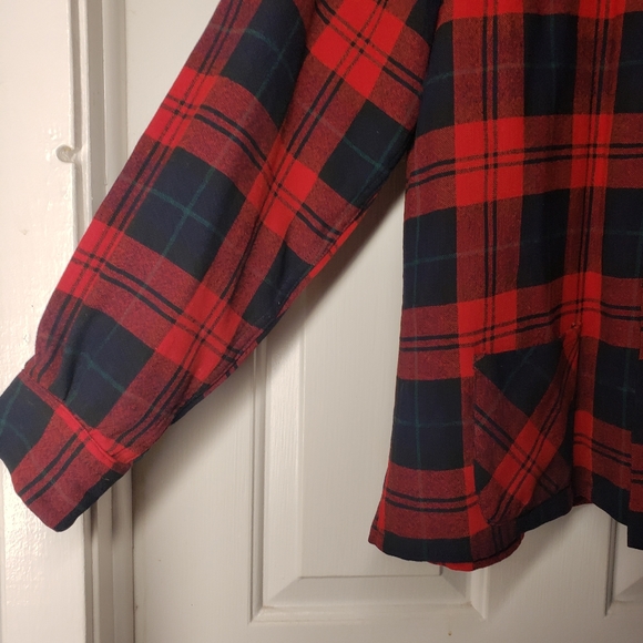 1950s Vintage Pendleton Pure Virgin Wool Plaid Button Down Women's Medium - Picture 6 of 10